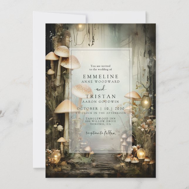 Invitation Mariage forestier enchanté (Devant)