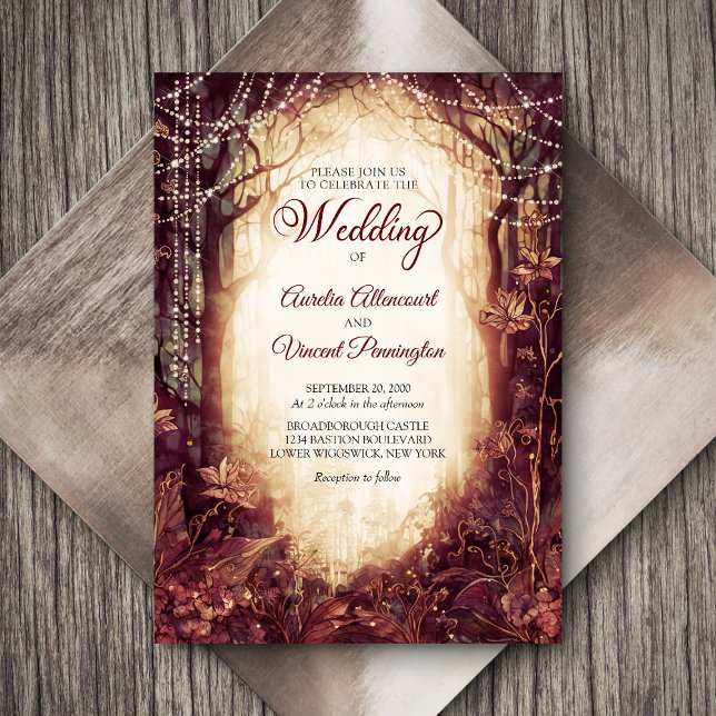 Invitation Mariage forestier enchanté (Créateur téléchargé)