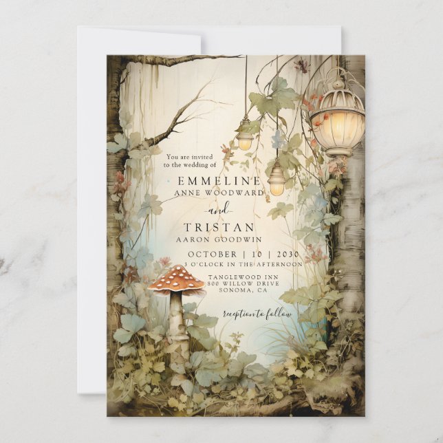 Invitation Mariage forestier enchanté (Devant)