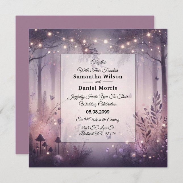 Invitation Mariage forestier Ethereal Fairy (Devant / Derrière)