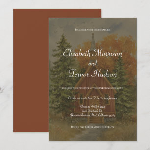 Invitation Mariage Forêt Automnale Rustique Parc National de