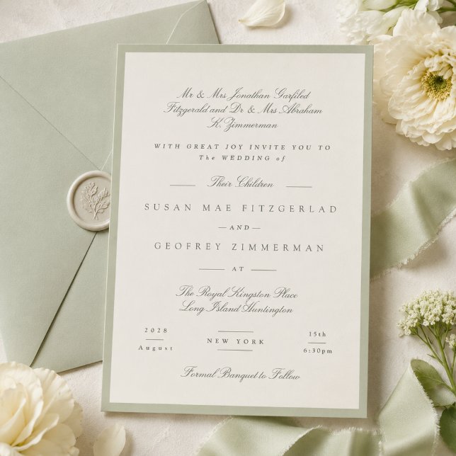 Invitation Mariage Formel au Pistache Doux (Créateur téléchargé)