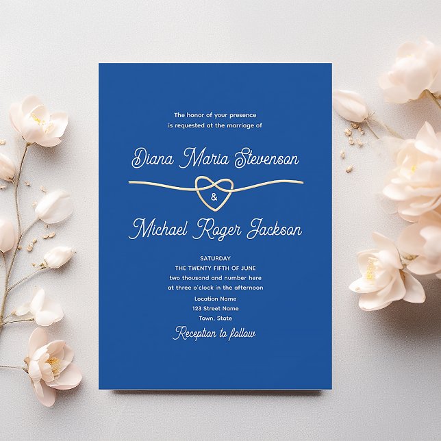 Invitation Mariage Formel Bleu Classique (Créateur téléchargé)