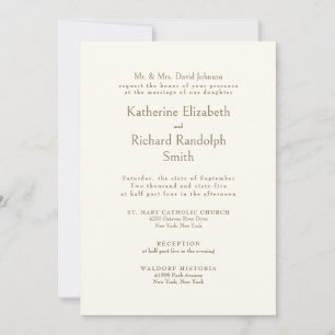 Invitation Mariage Formel Crème Parents de la Mariée II