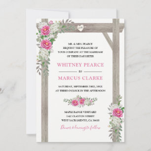 Invitation Mariage Formel de Campagne Rustique avec Arche Flo