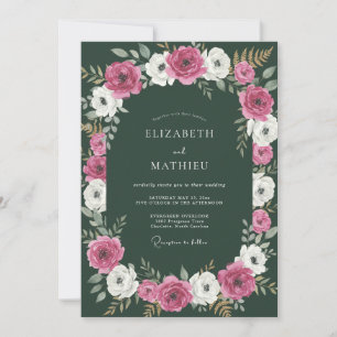 Invitation Mariage Formel d'Hiver Vert Chasseur