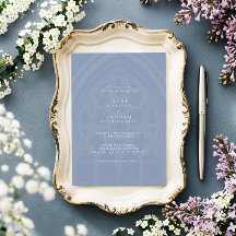 Mariage Formel Élégant Classique Gothique Bleu Cré