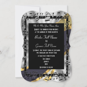 Invitation mariage formel élégant en or d'argent