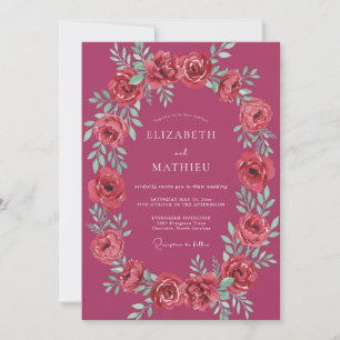 Invitation Mariage Formel Magenta Poli