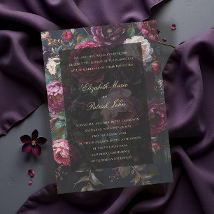 Invitation Mariage Formel Moderne Classique Romantique Sombre