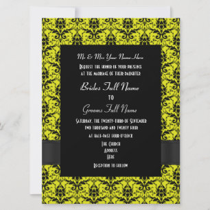 Invitation Mariage formel noir et jaune
