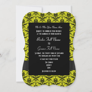 Invitation Mariage formel noir et jaune