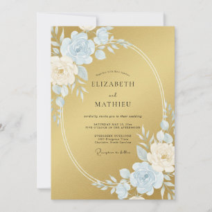 Invitation Mariage Formel Pailleté Or