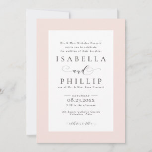 Invitation Mariage formel rose saumon