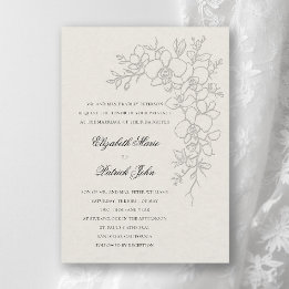 Invitation Mariage Formel Traditionnel Écru avec Éclat d'Orch