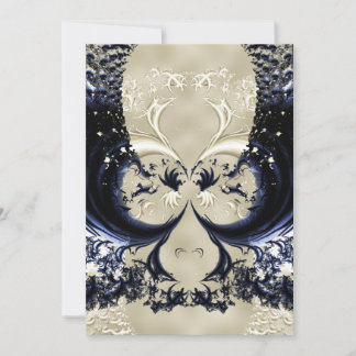 Invitation Mariage fractal de dentelle d'ivoire