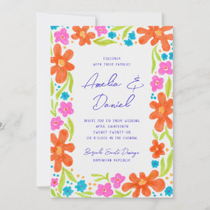 Invitation Mariage frontalier de la fleur de marque tropicale