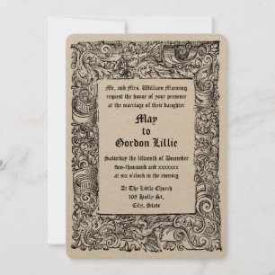 Invitation Mariage frontalier de la Renaissance médiévale