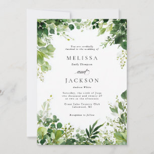 Invitation Mariage frontalier des Branches vertes
