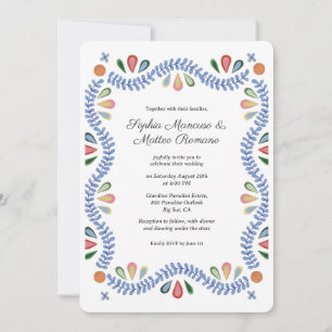 Invitation Mariage frontalier floral