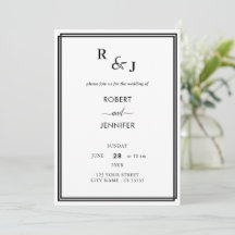 Mariage frontalier moderne noir et blanc