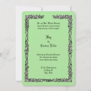 Invitation Mariage frontalier vintage Rose Flower & Ribbon