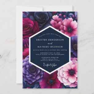 Invitation Mariage Fuchsia Midnight Bloom