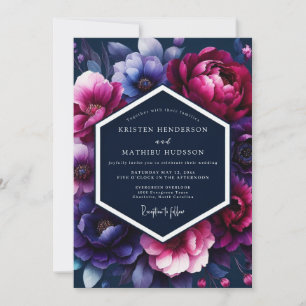 Invitation Mariage Fuchsia Midnight Flora