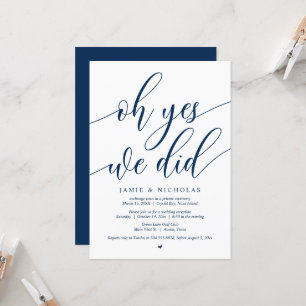 Invitation Mariage Fuite Party, Oh Oui, Nous L'Avons Fait