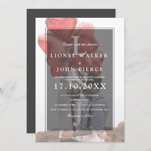 Invitation Mariage gai de photo minimaliste moderne de