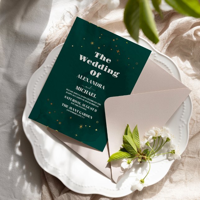 Invitation Mariage Galaxie Nébuleuse de l'Espace Marron (Créateur téléchargé)