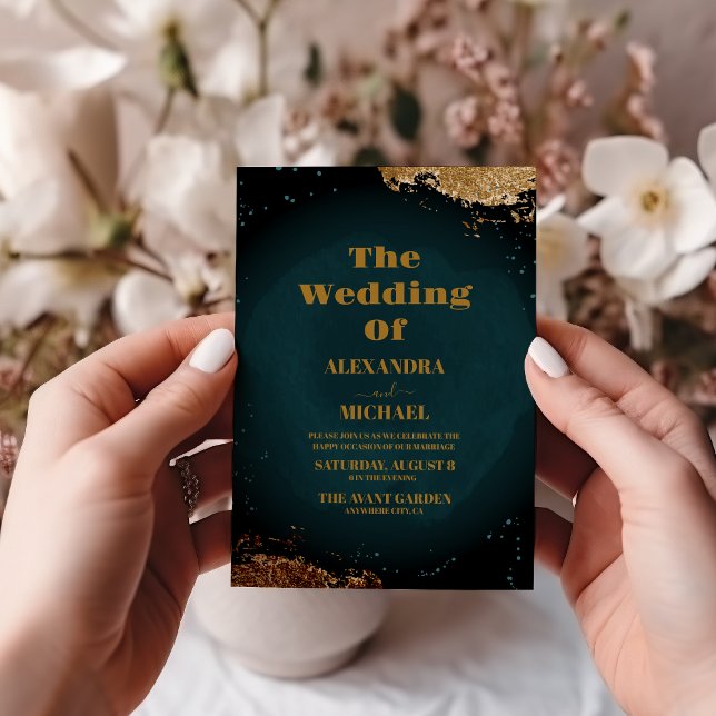 Invitation Mariage Galaxie Téale Univers Étoilé Espace (Créateur téléchargé)
