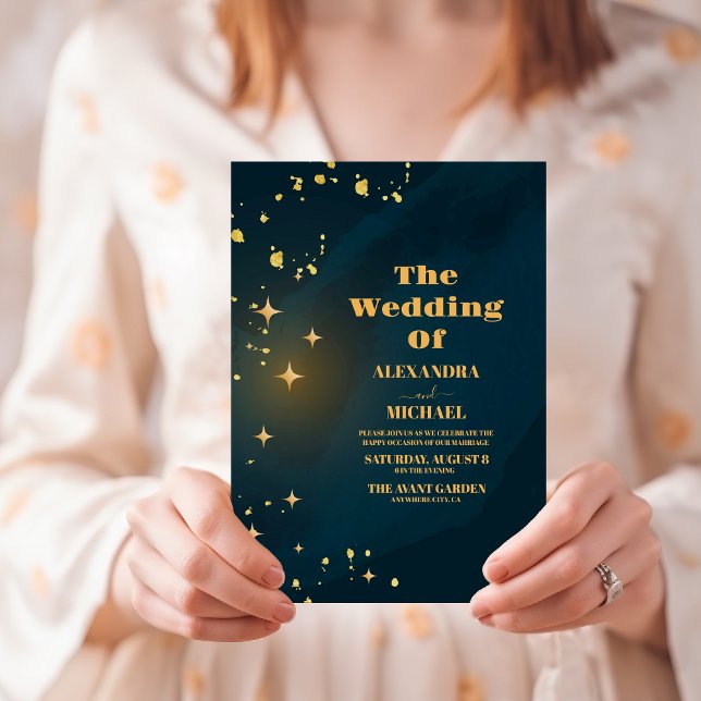 Invitation Mariage Galaxie Téale Univers Étoilé Espace (Créateur téléchargé)