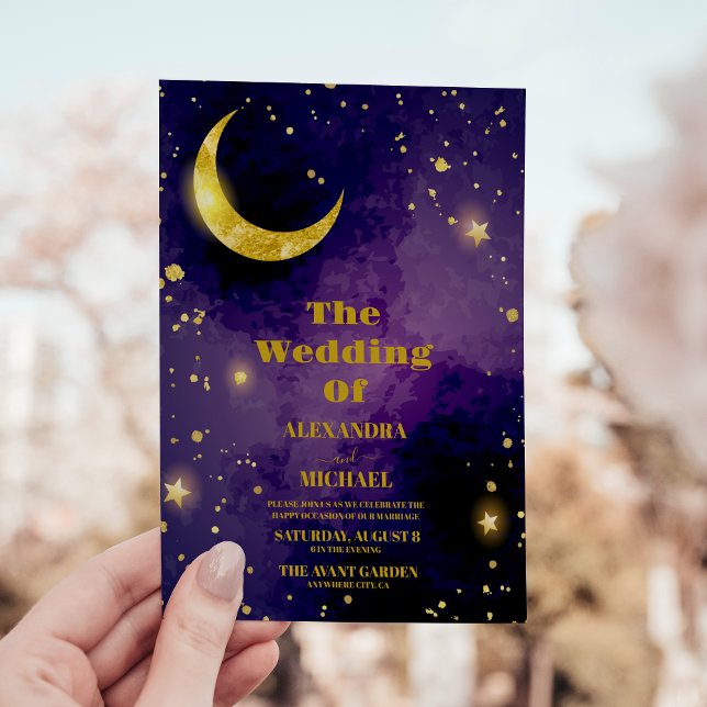 Invitation Mariage Galaxie Violette Univers Espace Extra-Atmo (Créateur téléchargé)