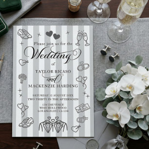 Invitation Mariage Gay Deux Mariés Gribouillages Fantaisistes