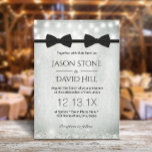 Invitation Mariage gay double Bow Cravates de bébé souffle de<br><div class="desc">Gay Mariage Double Bow Cravates Baby's Breath String éclaire les invitations de mariage.</div>
