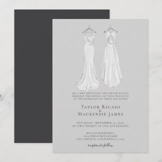 Invitation Mariage Gay Élégant Deux Mariées en Robes