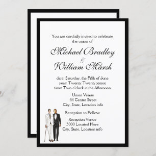 Invitation Mariage Gay Groom et Groom Elegant