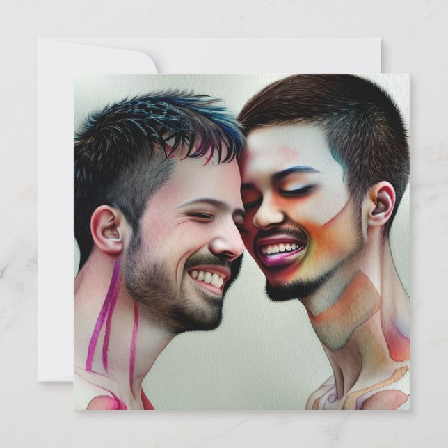 Invitation Mariage gay personnalisé LGBTQIA+ Photo (Devant)