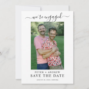 Invitation Mariage Gay Photo Moderne Enregistrer La Date