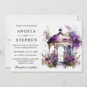 Invitation Mariage Gazebo du jardin de printemps aquarelle