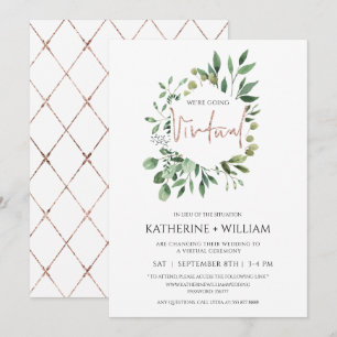 Invitation Mariage Géométrique à la Verdure d'Eucalyptus en O