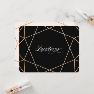 Invitation Mariage géométrique chic en pierre de diamant