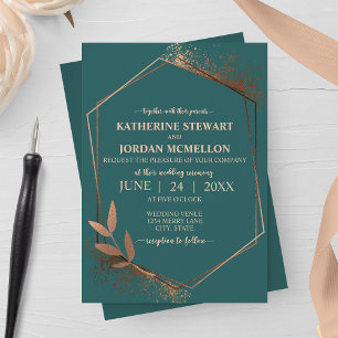 Invitation Mariage géométrique des feuilles d'automne d'épine