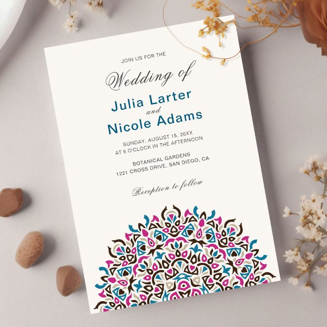 Invitation Mariage géométrique en treillis marocain (Créateur téléchargé)