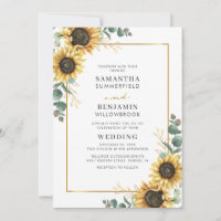 Mariage géométrique floral de tournesol Eucalyptus