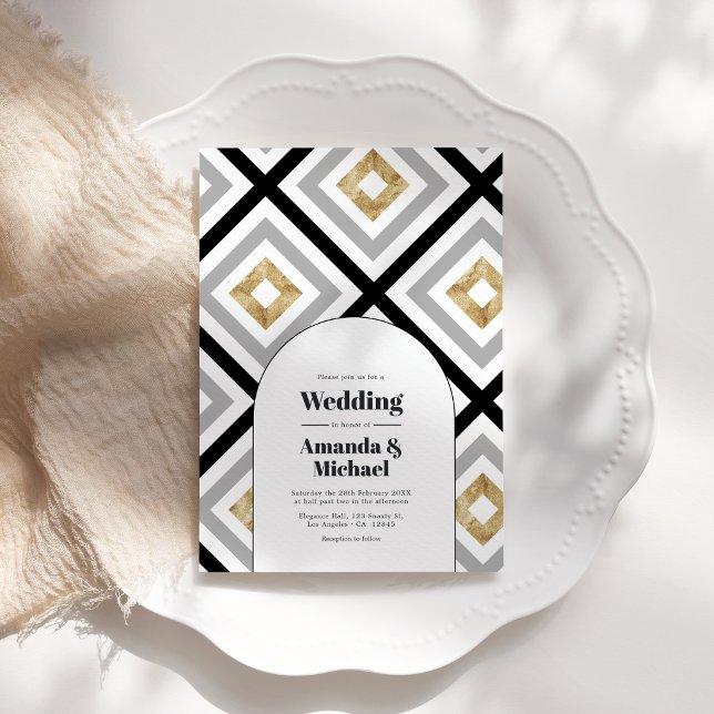 Invitation Mariage Géométrique Moderne (Modern Geometric Wedding Invitation)