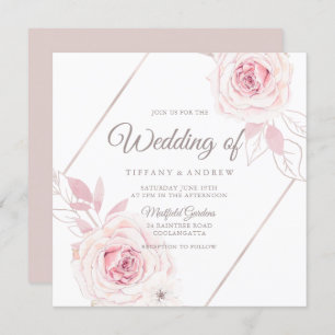 Invitation Mariage géométrique Rose Lavender Blush