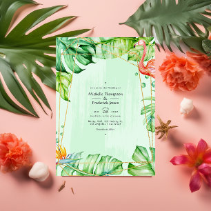 Invitation Mariage géométrique tropicale exotique