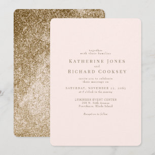 Invitation Mariage Glam arrondi Blush & Gold